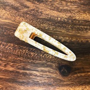 White Gold Flake Acetate Alligator Clip TD